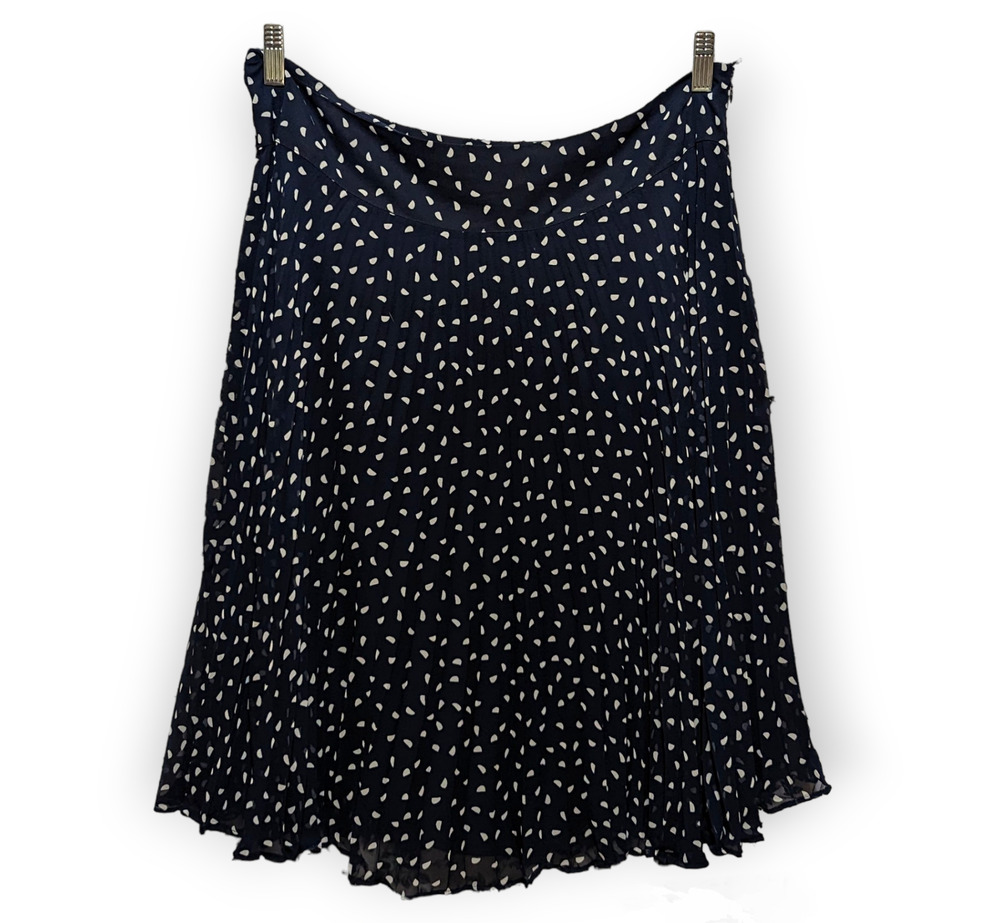 Charter Club Navy Blue & White Polka Dot Halves Casual Knee Length Skirt 14